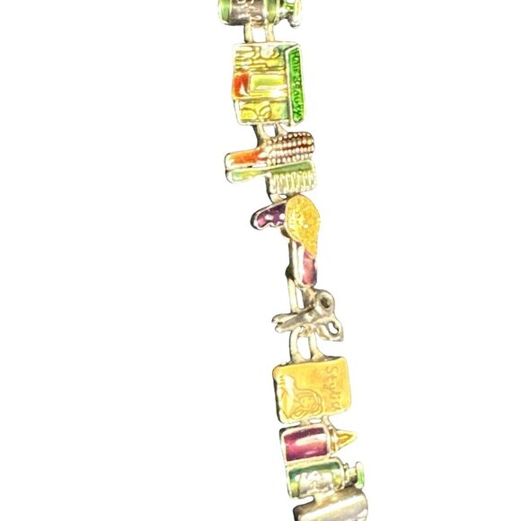 Beautician Bracelet Hair Salon Tools Enamel Brush Scissors Blower Dyer 8in Gift - Picture 4 of 11